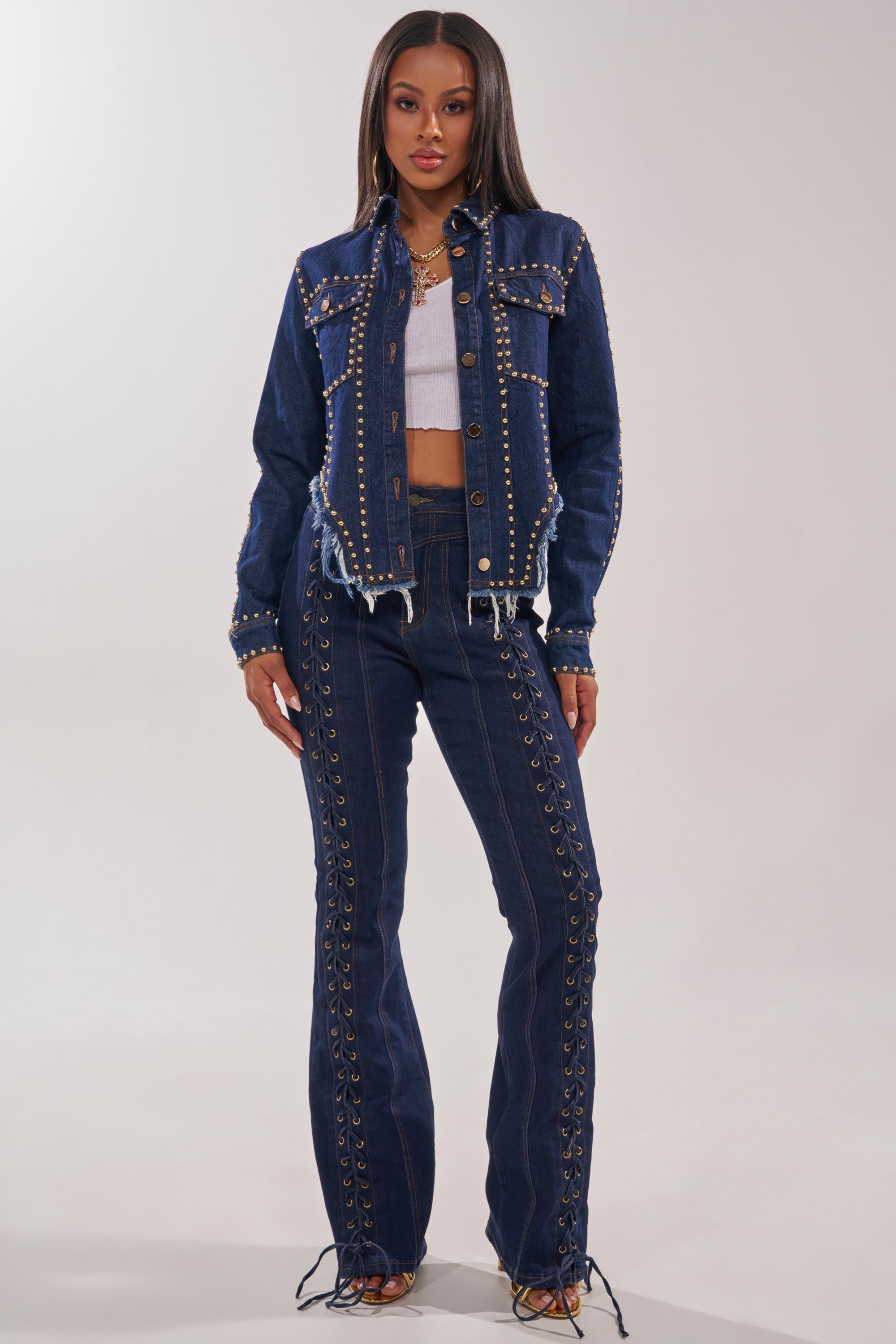 HOTLANTA STUDDED DENIM JACKET