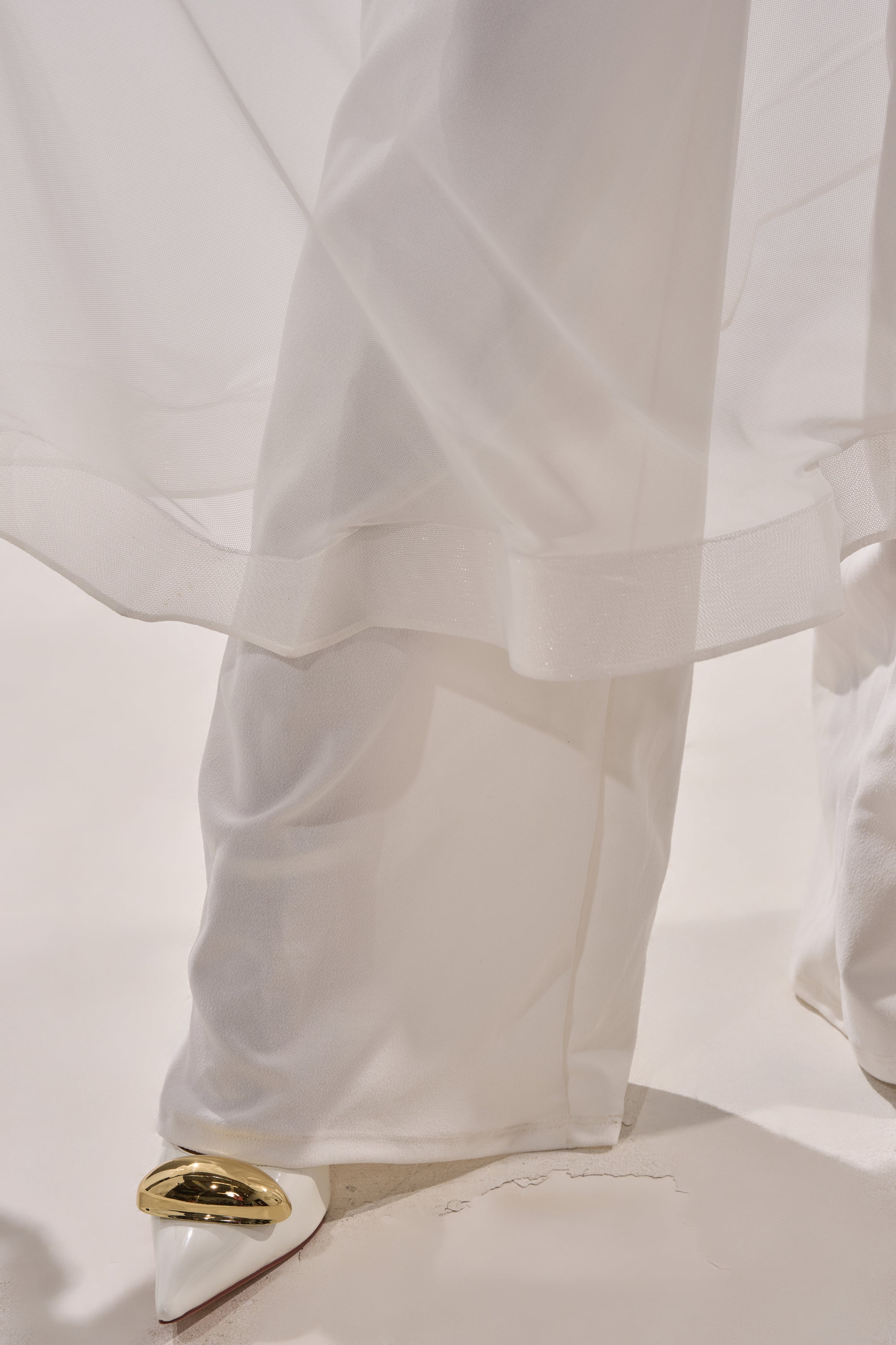 SANDO MESH JUMPSUIT IN WHITE