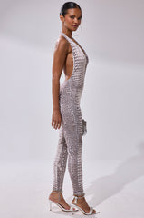 ON THE MOVE CROC PRINT JUMPSUIT