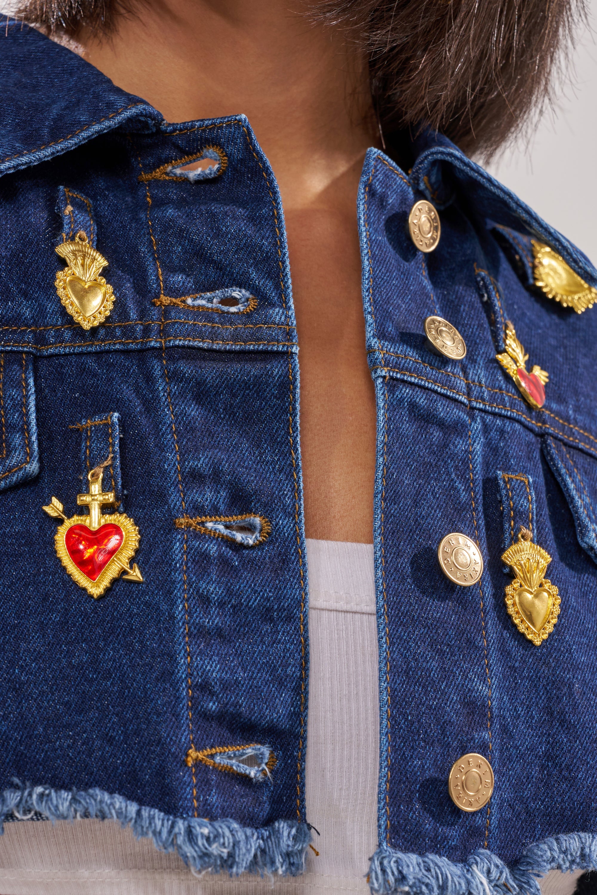 JUST A CRUSH CROPPED DENIM JACKET