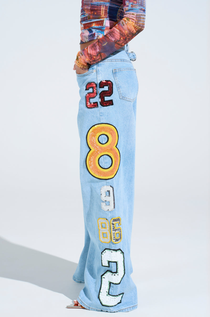 GOOD LUCK PATCH DENIM