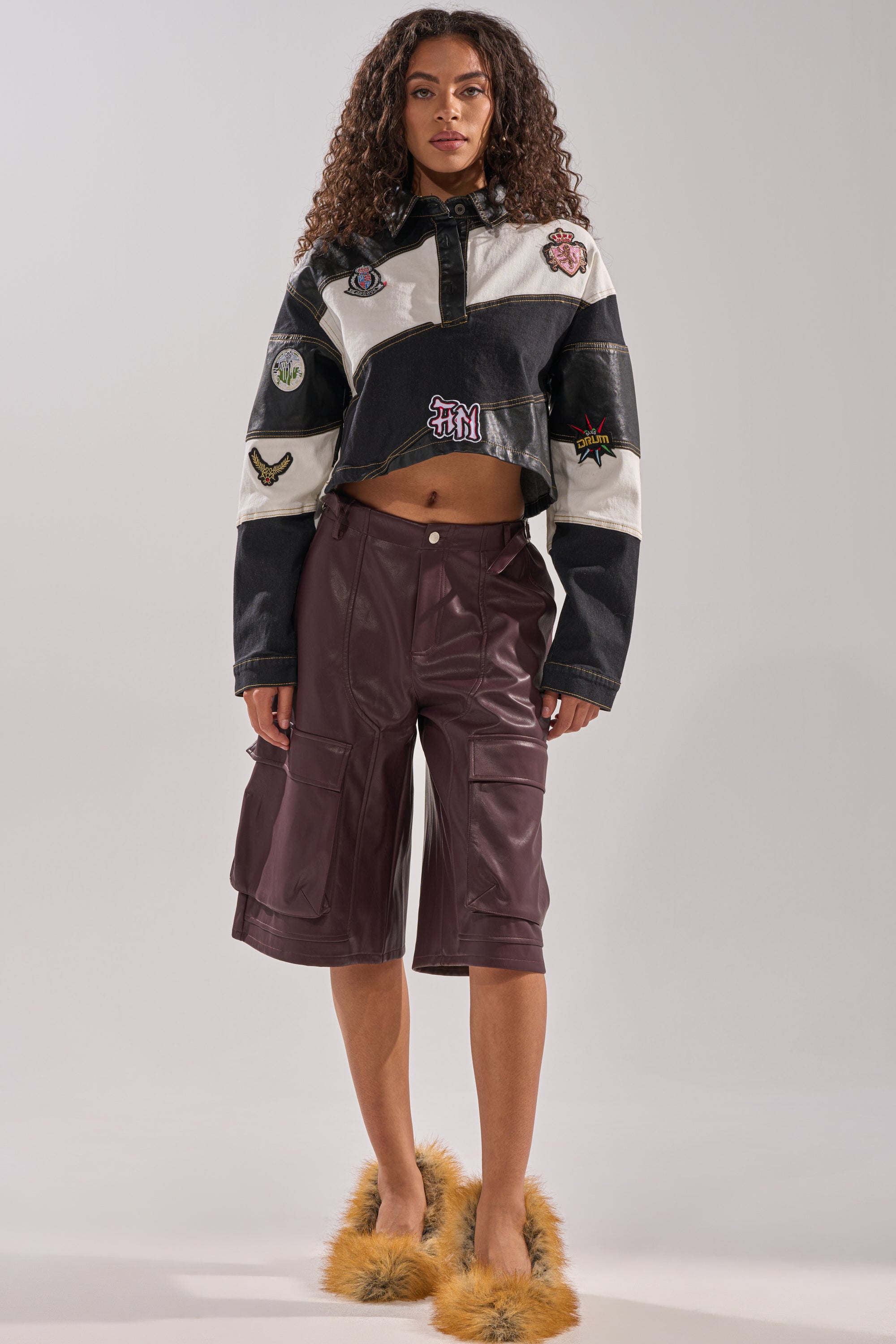 OVER DONE FAUX LEATHER BERMUDA SHORT