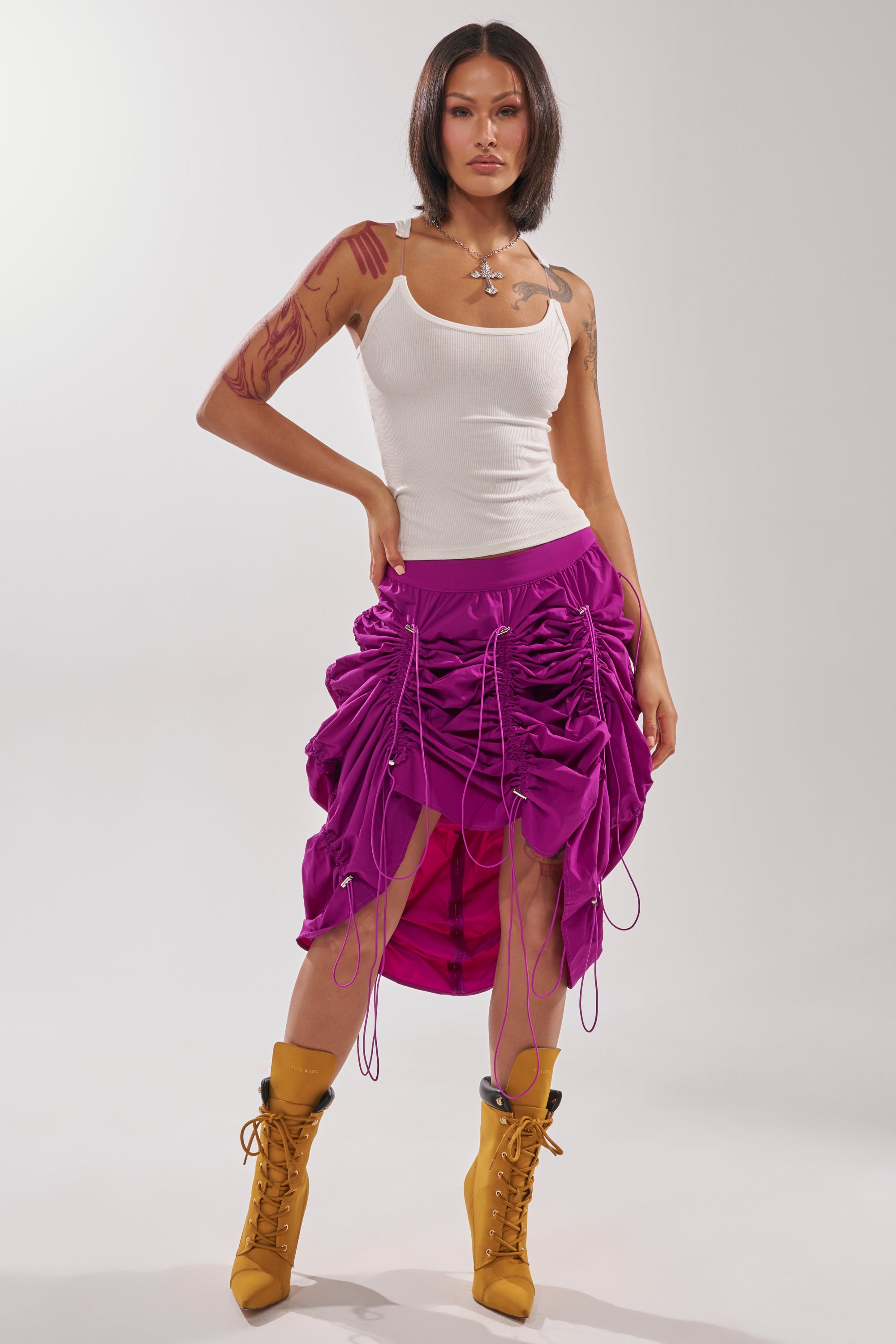 BELLA PARACHUTE MAXI SKIRT IN FUCHSIA