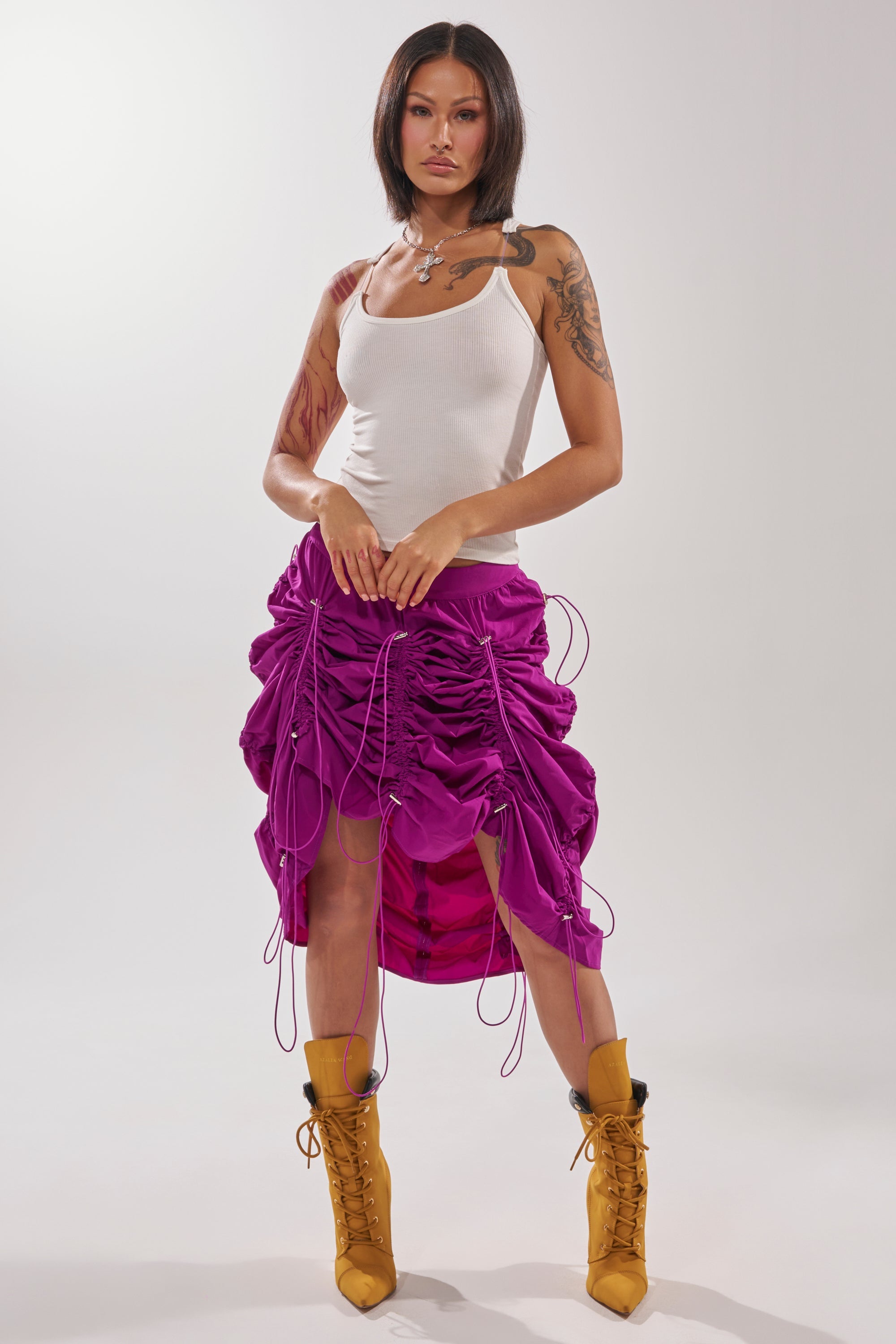 BELLA PARACHUTE MAXI SKIRT IN FUCHSIA