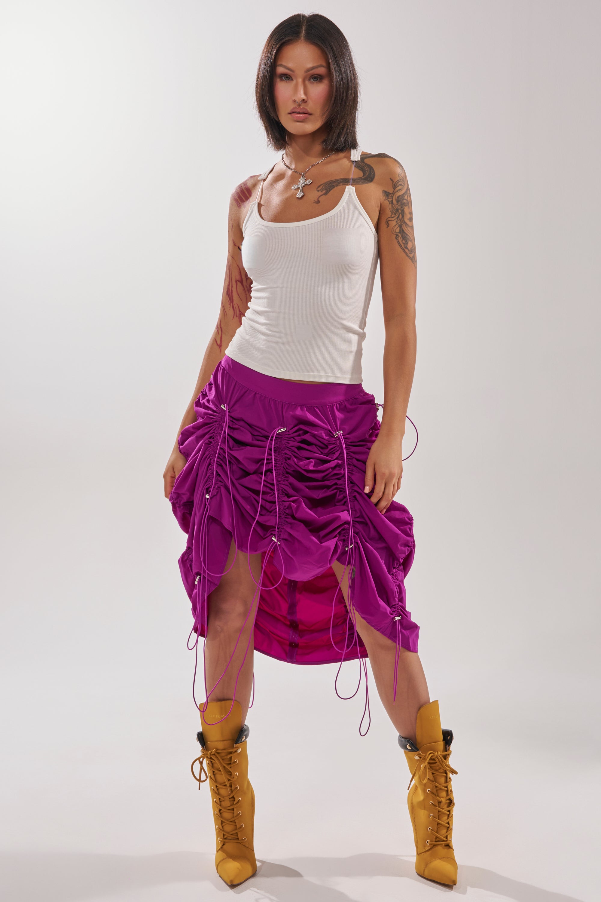 BELLA PARACHUTE MAXI SKIRT IN FUCHSIA