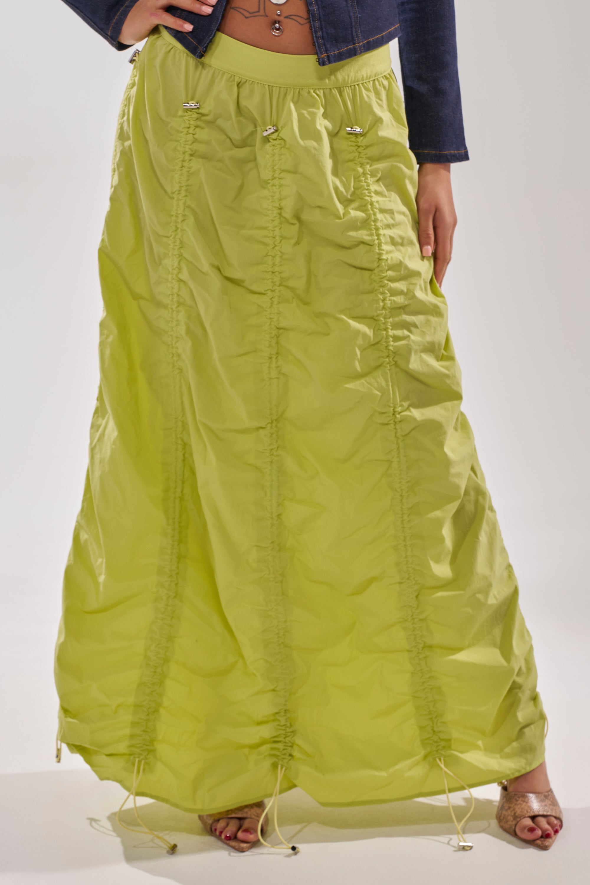 BELLA PARACHUTE MAXI SKIRT IN YELLOW