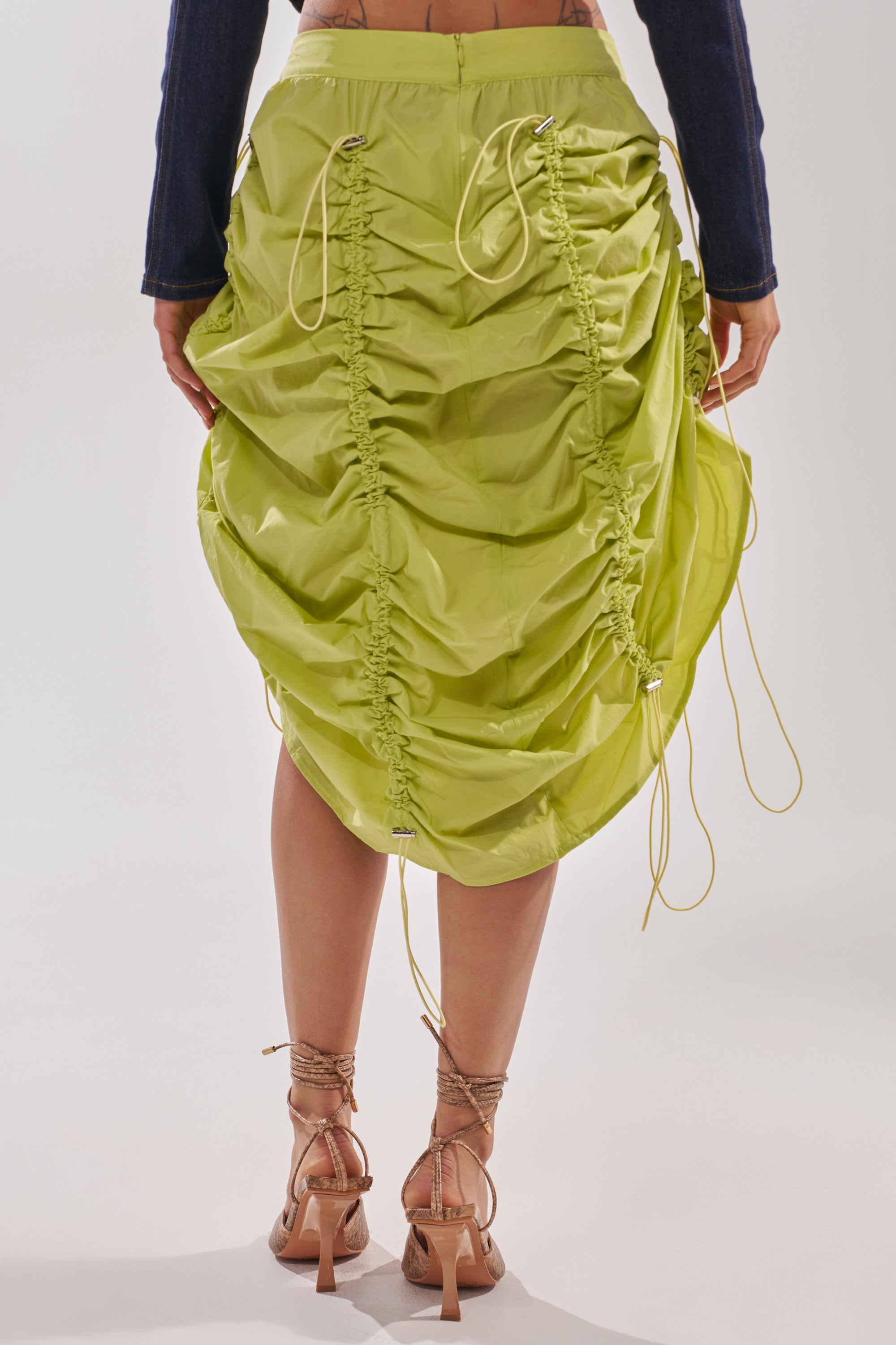 BELLA PARACHUTE MAXI SKIRT IN YELLOW