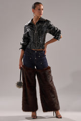 BOOTS WITH THE FUR WIDE LEG DENIM