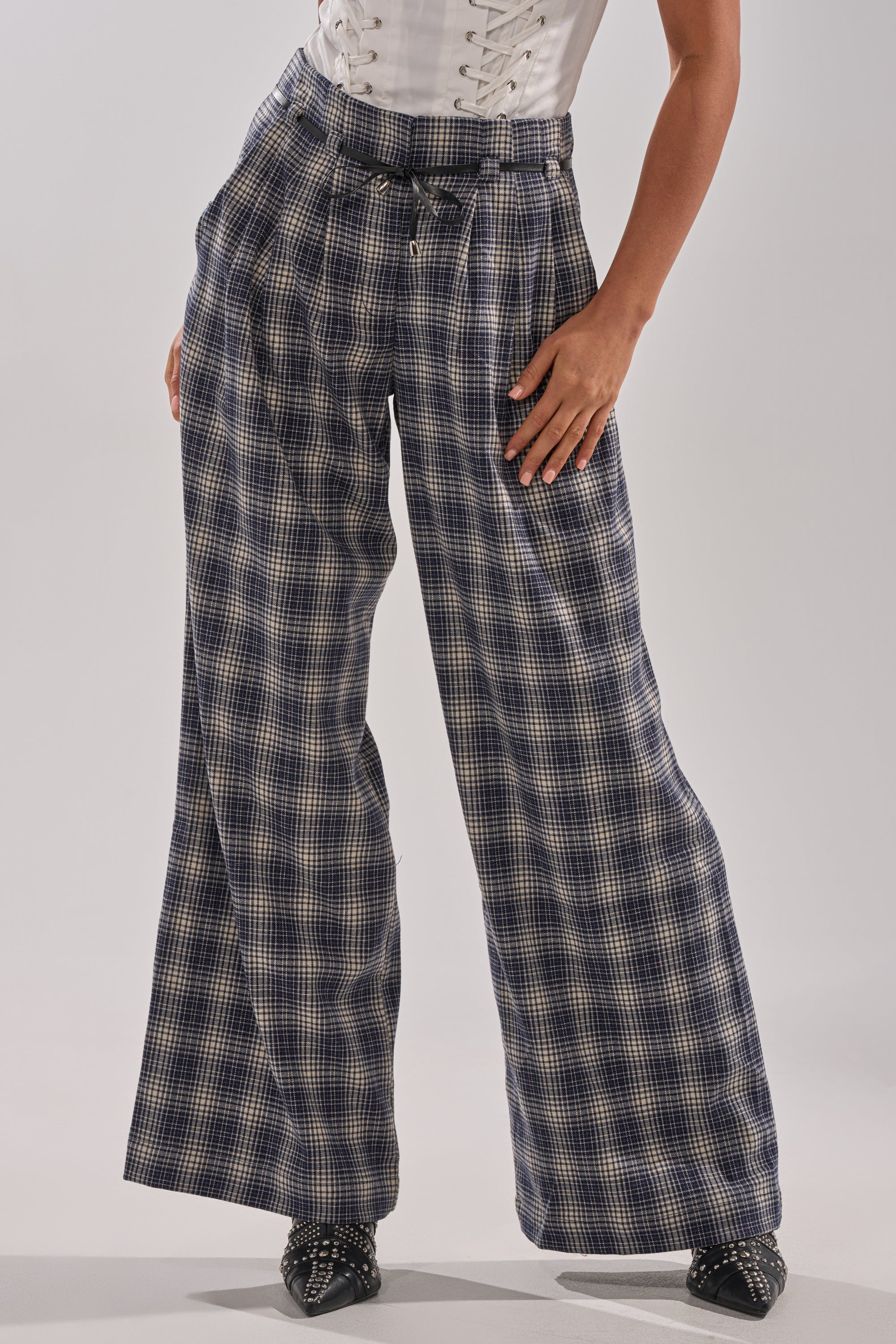 JANE PLAID TROUSER
