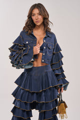 SHAKE IT OUT CROPPED DENIM JACKET