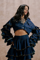 SHAKE IT OUT CROPPED DENIM JACKET