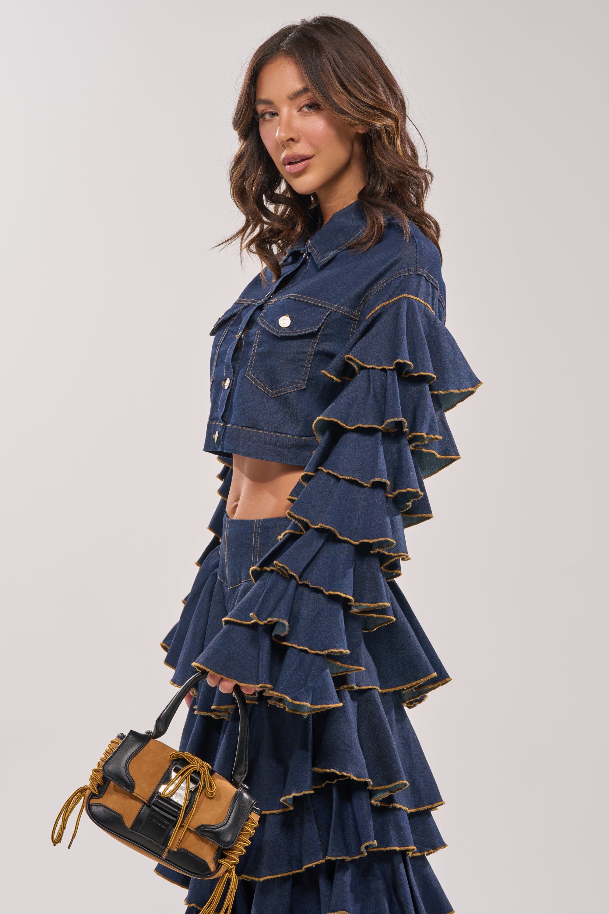 SHAKE IT OUT CROPPED DENIM JACKET