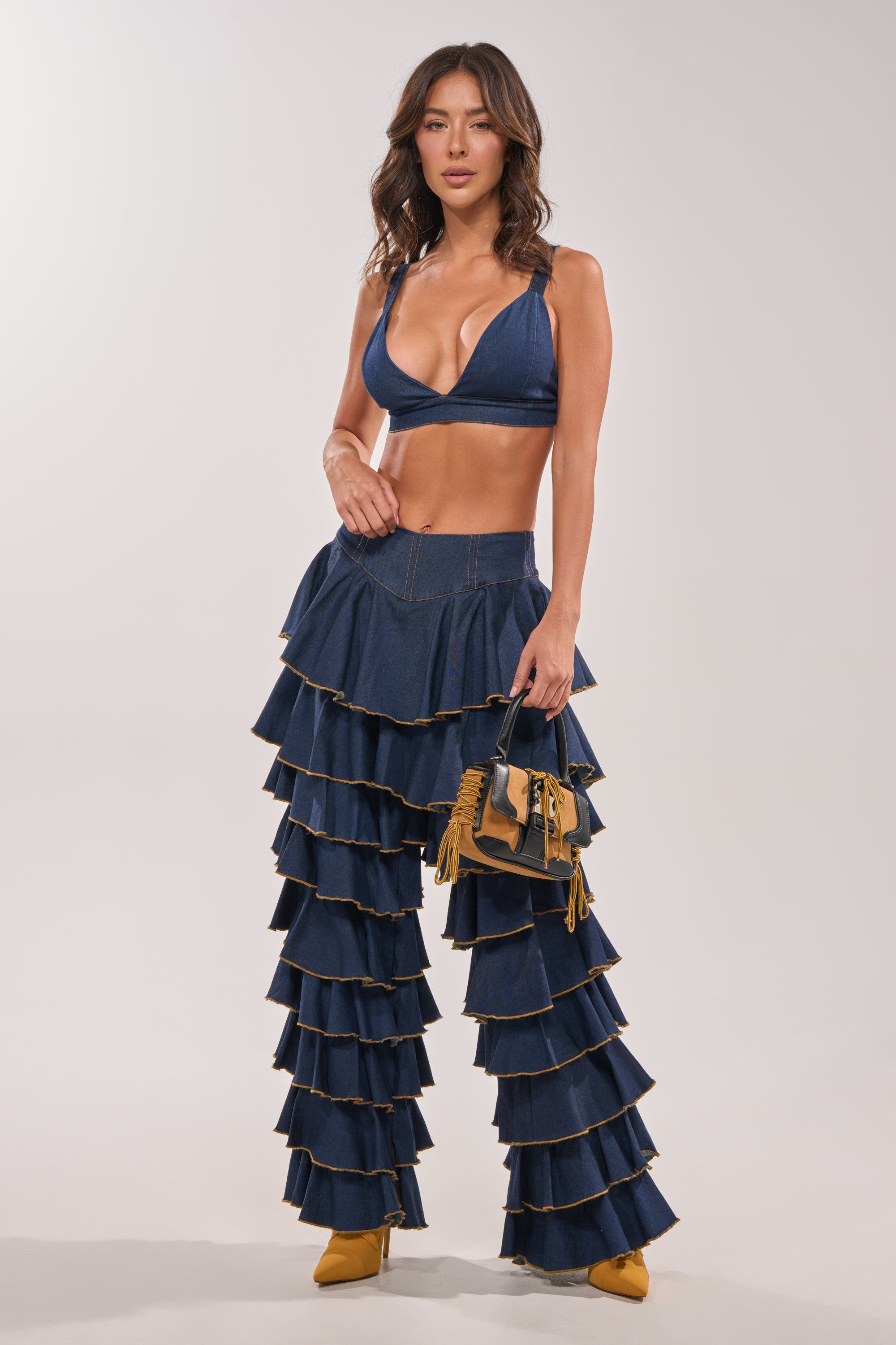 SHAKE IT OUT DENIM BRALETTE