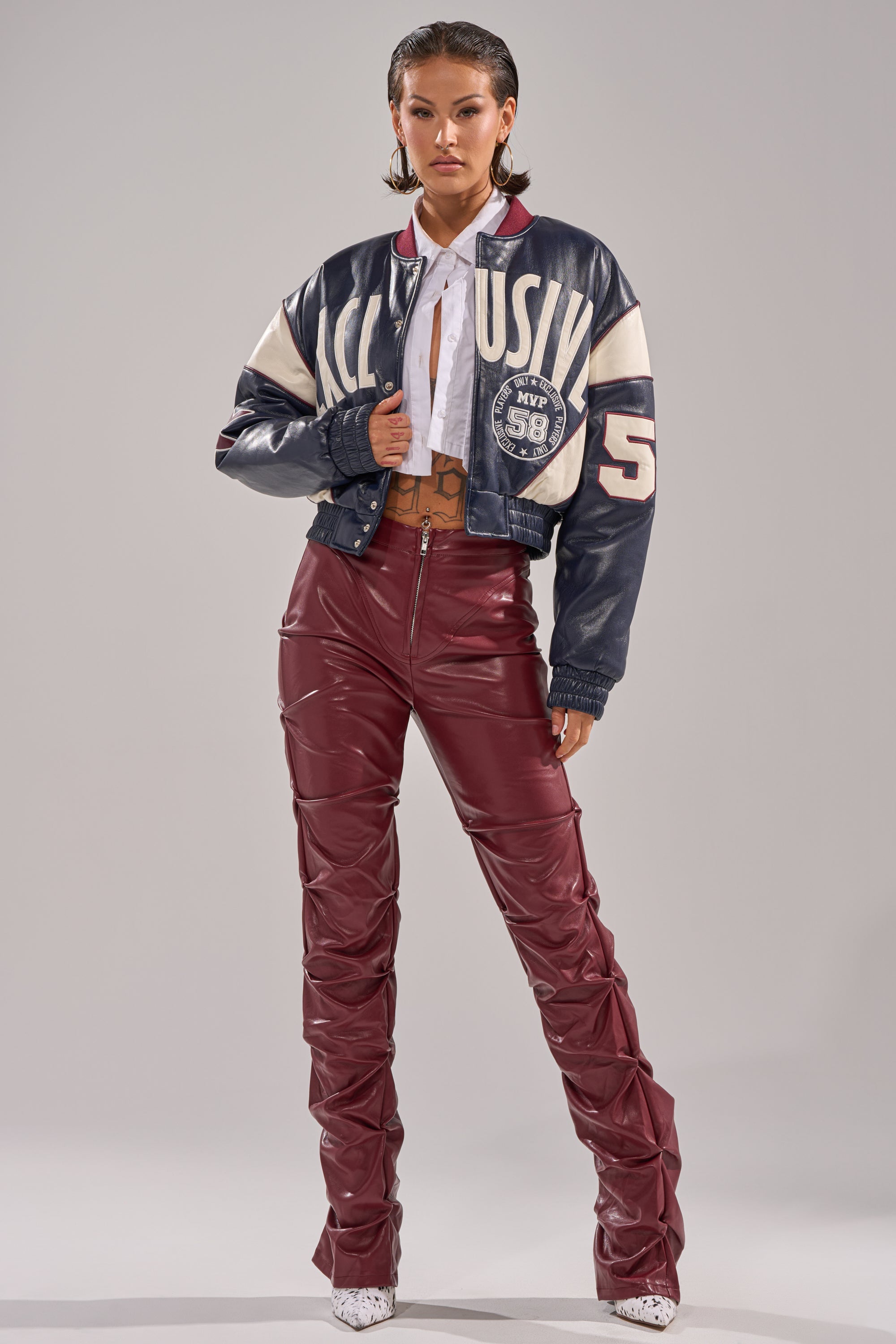 DOWN AND DIRTY FAUX LEATHER PANT