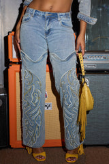 BUCKIN' EMBROIDERED DENIM JEANS