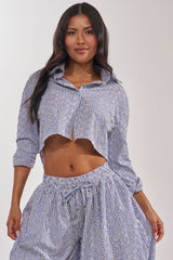 BLOSSOM CROP BUTTON DOWN