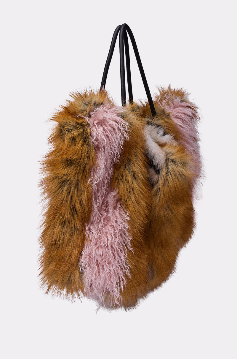 WILD ONE FAUX FUR TOTE