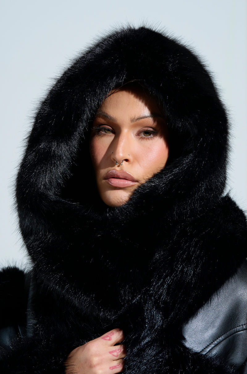 IM THE ONE FAUX FUR HOOD