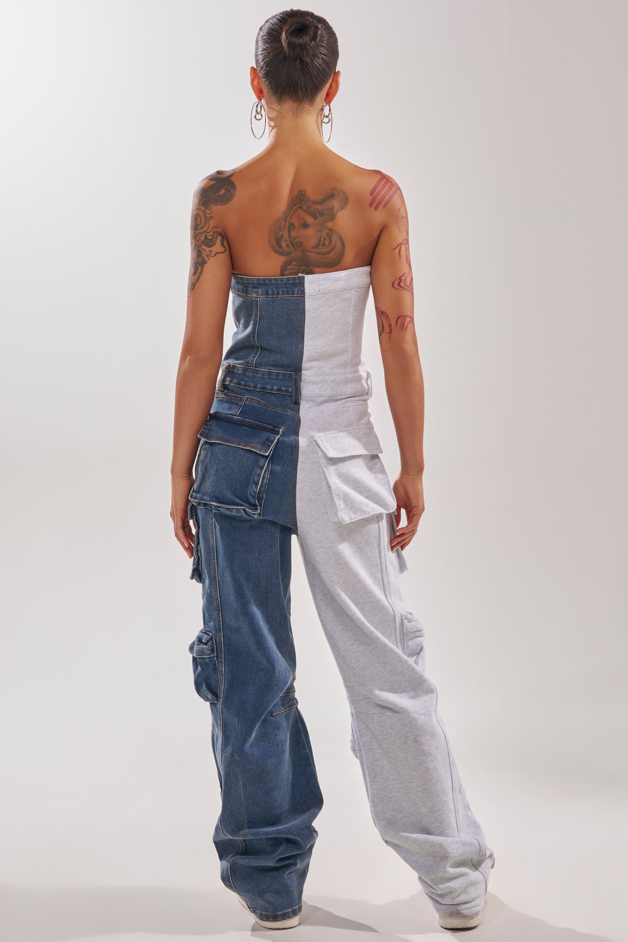 SPLIT DECISION DENIM JUMPSUIT