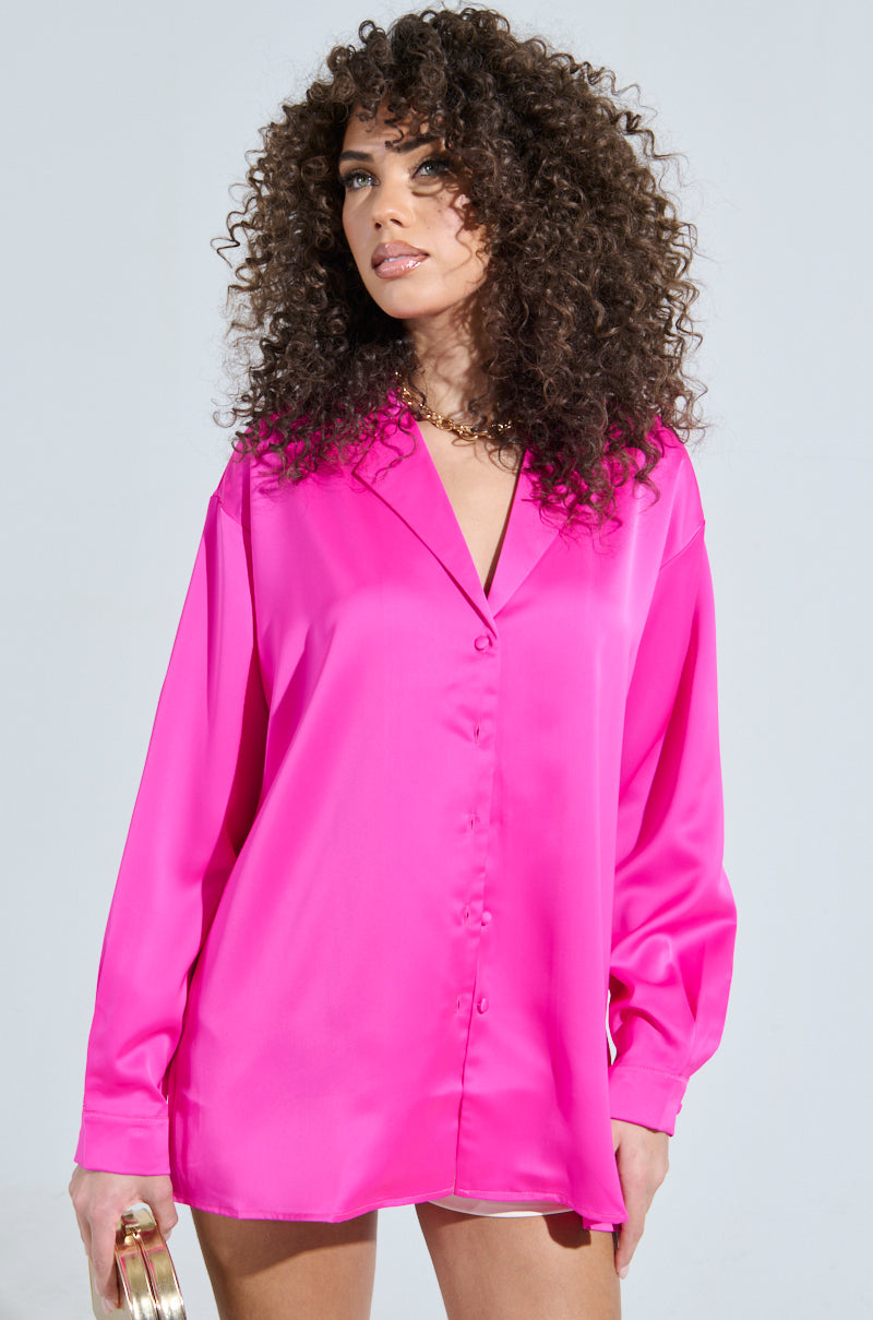 GEO SATIN LONG SLEEVE BLOUSE