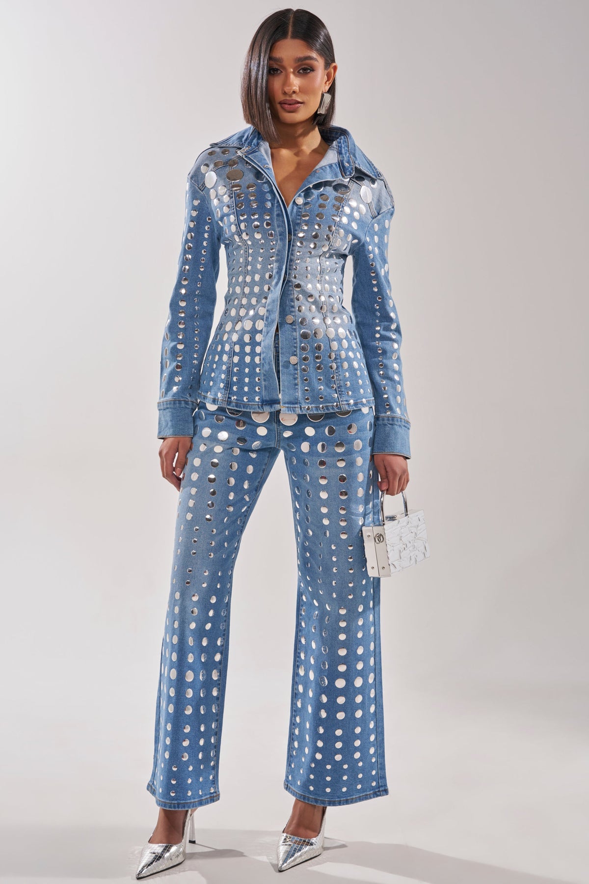 STUDS EVERYWHERE RELAXED DENIM PANT