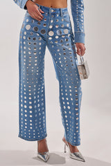 STUDS EVERYWHERE RELAXED DENIM PANT