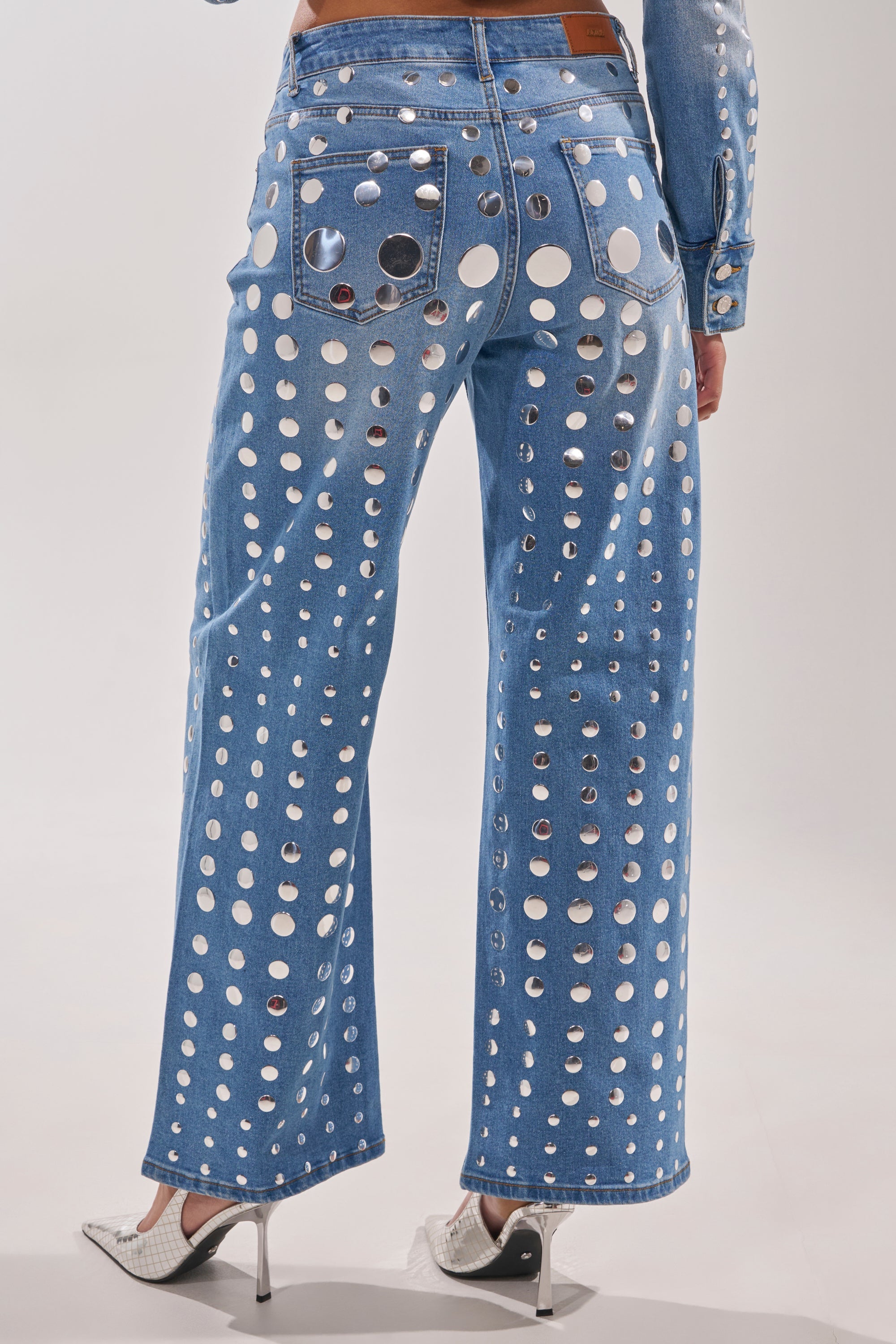 STUDS EVERYWHERE RELAXED DENIM PANT