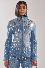 STUDS EVERYWHERE BUTTON DOWN