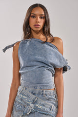 WEEKEND VIBES DENIM BLOUSE