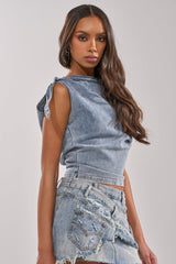 WEEKEND VIBES DENIM BLOUSE