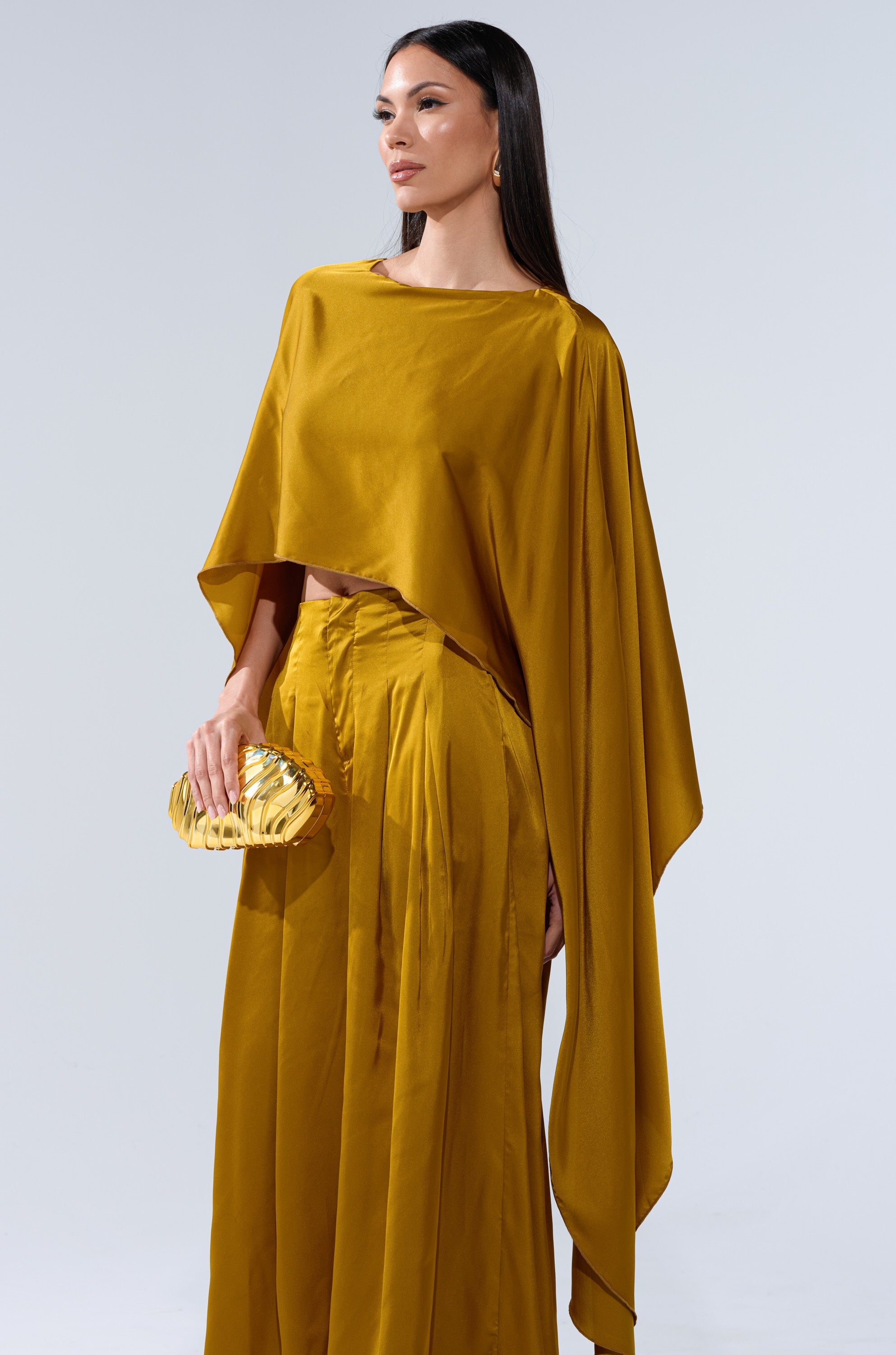 COCKTAIL HOUR BLOUSE IN MUSTARD