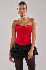 STAY OUT MY WAY CORSET IN RED