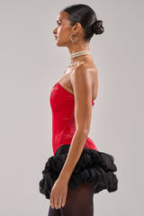 STAY OUT MY WAY CORSET IN RED