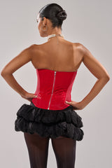 STAY OUT MY WAY CORSET IN RED