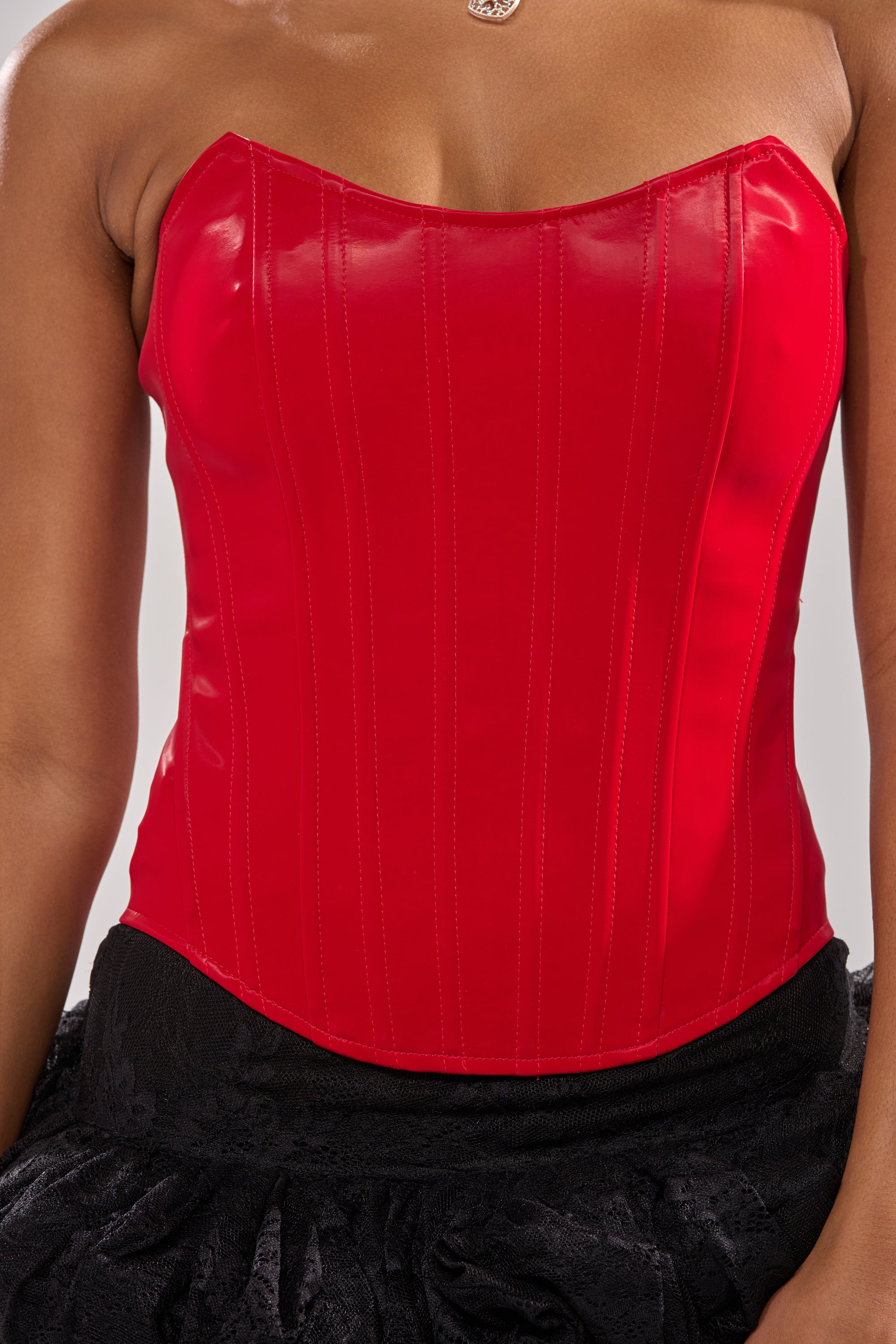 STAY OUT MY WAY CORSET IN RED