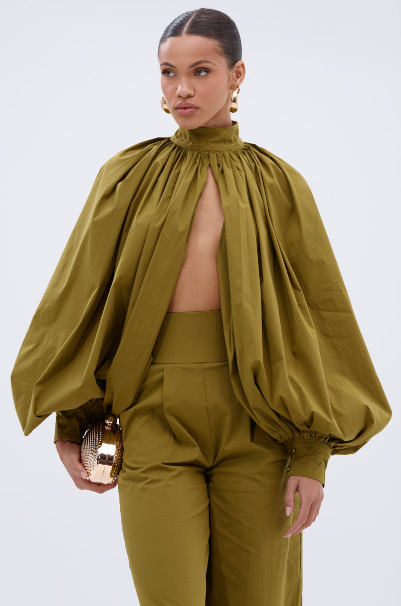 GOLD COAST BALLOON SLEEVE BLOUSE