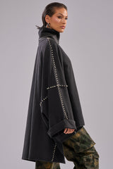 OVER IT TURTLE NECK OVERSIZED SWEATSHIRT