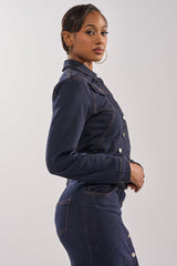 YOU GOT ME SPINNING DENIM BUTTON DOWN
