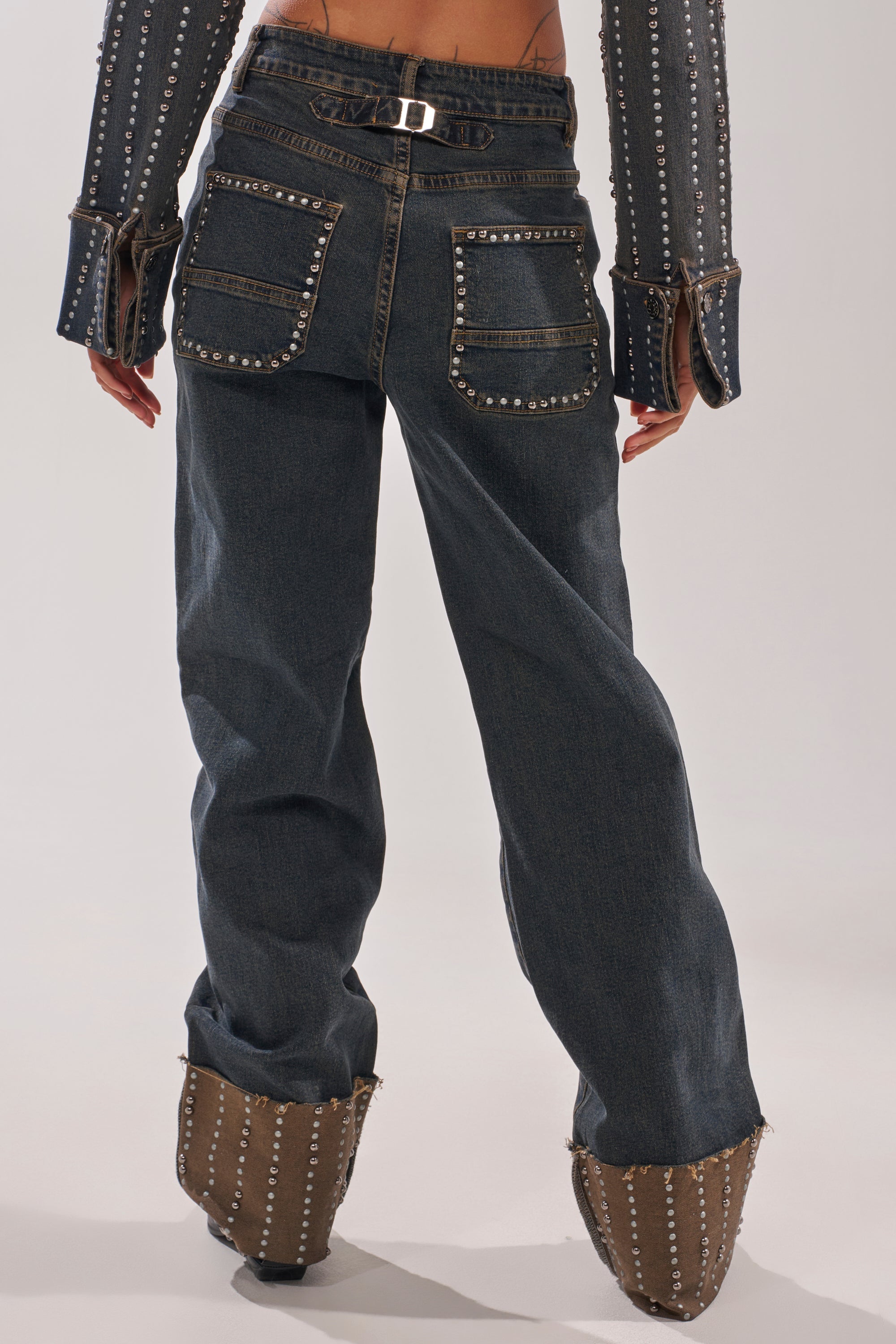 VANJA STUDDED WIDE LEG DENIM