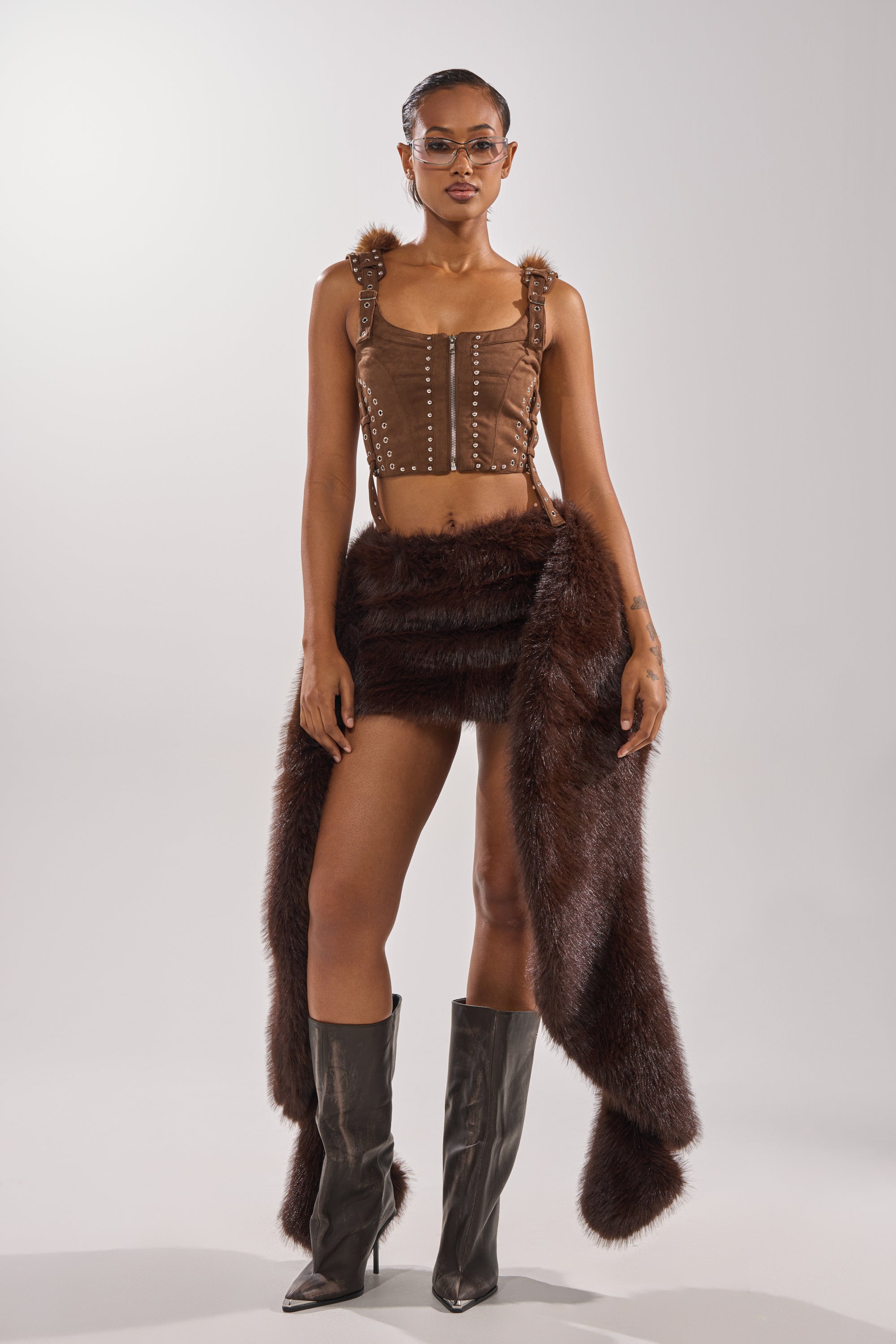 TAKE ME TO THE RODEO HOODED FUR TOP