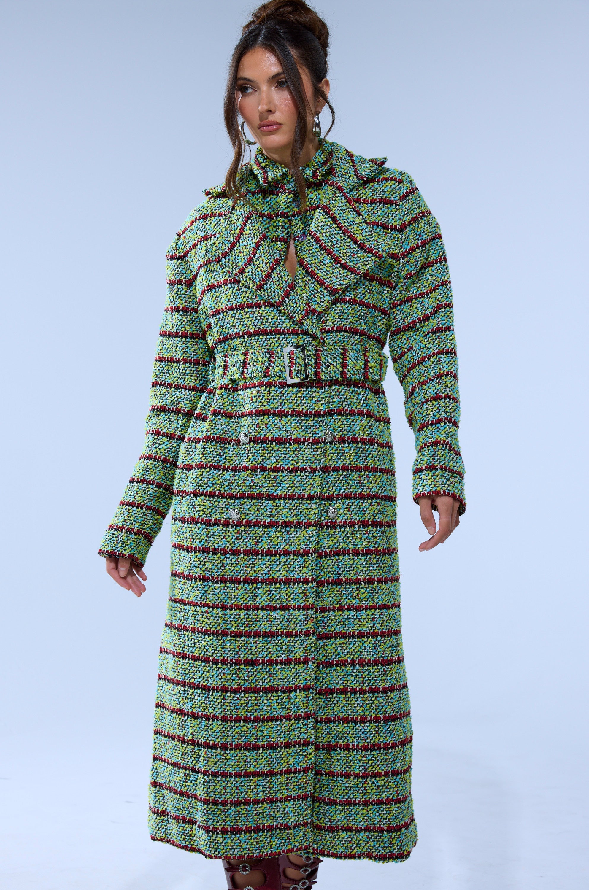 IT'S GIVING LUCK TWEED TRENCH