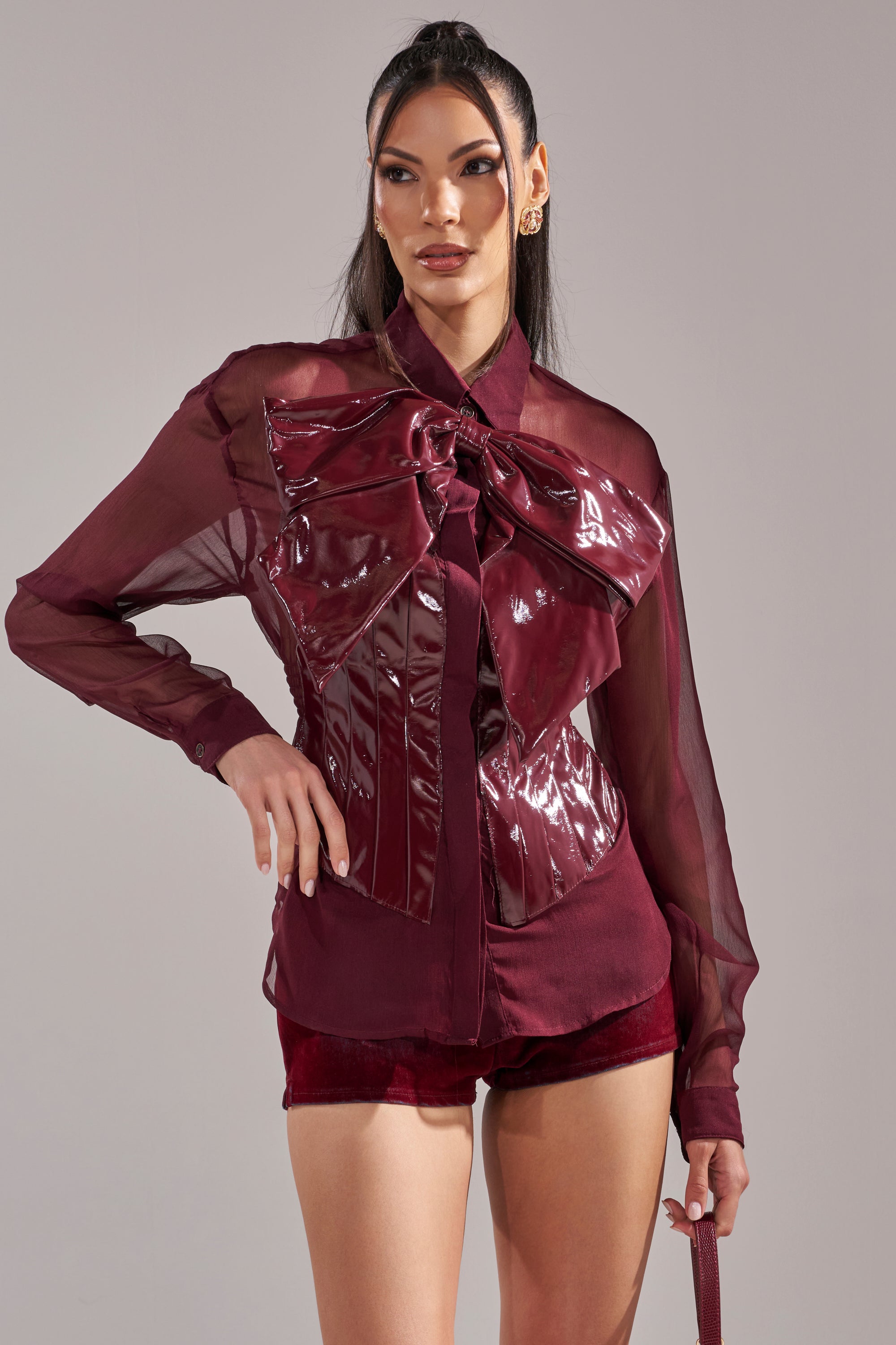CRAZY FOR YOU CHIFFON BUTTON DOWN