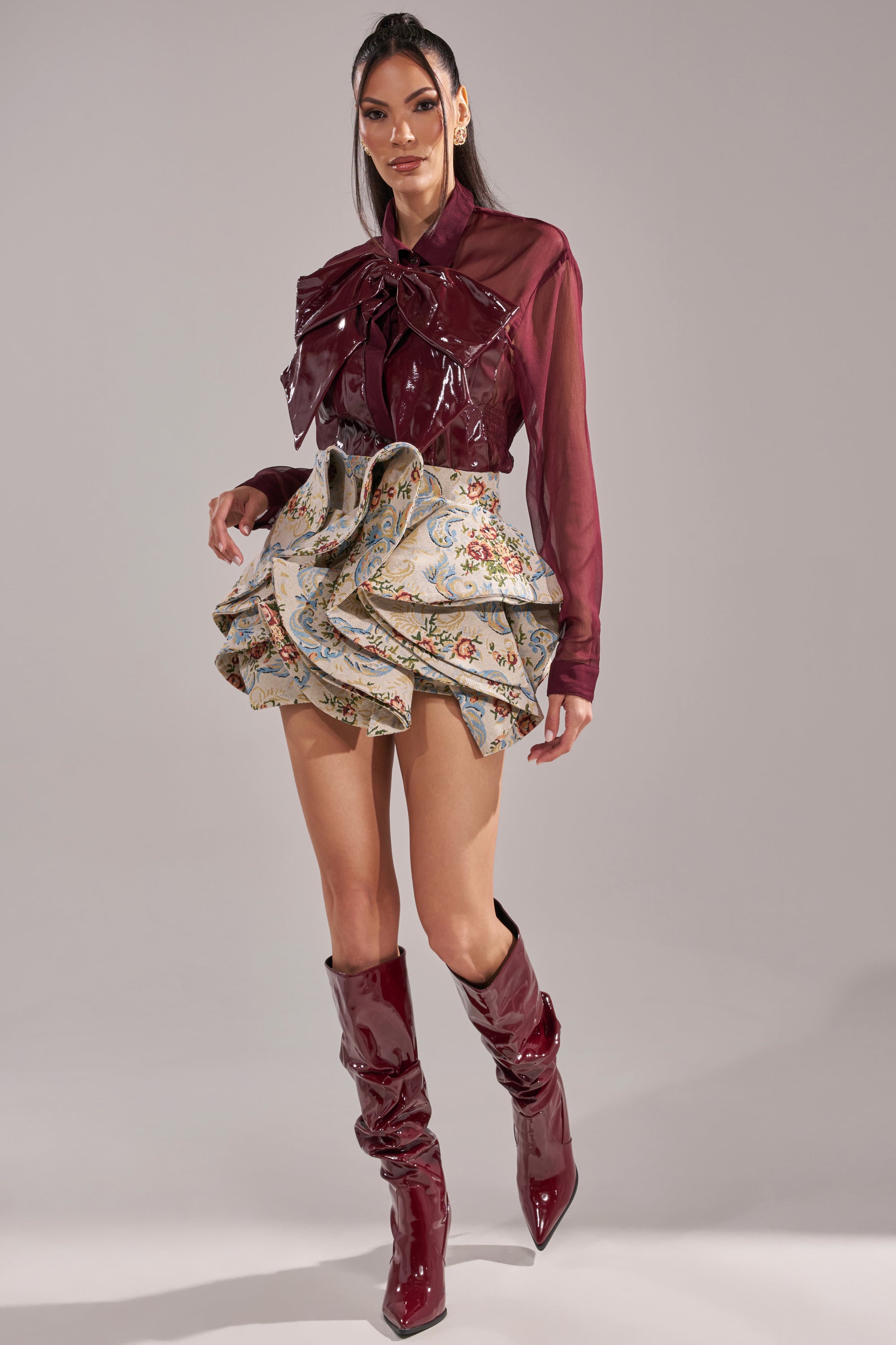 CRAZY FOR YOU CHIFFON BUTTON DOWN