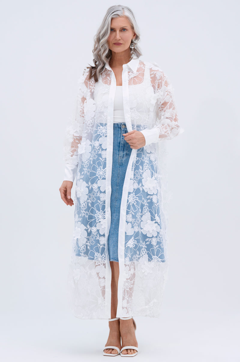 LACE BUTTON UP