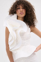 JULIETTE EXAGERATD RUFFLE BLOUSE