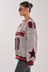 IN MY OWN WORLD DENIM SWEATSHIRT