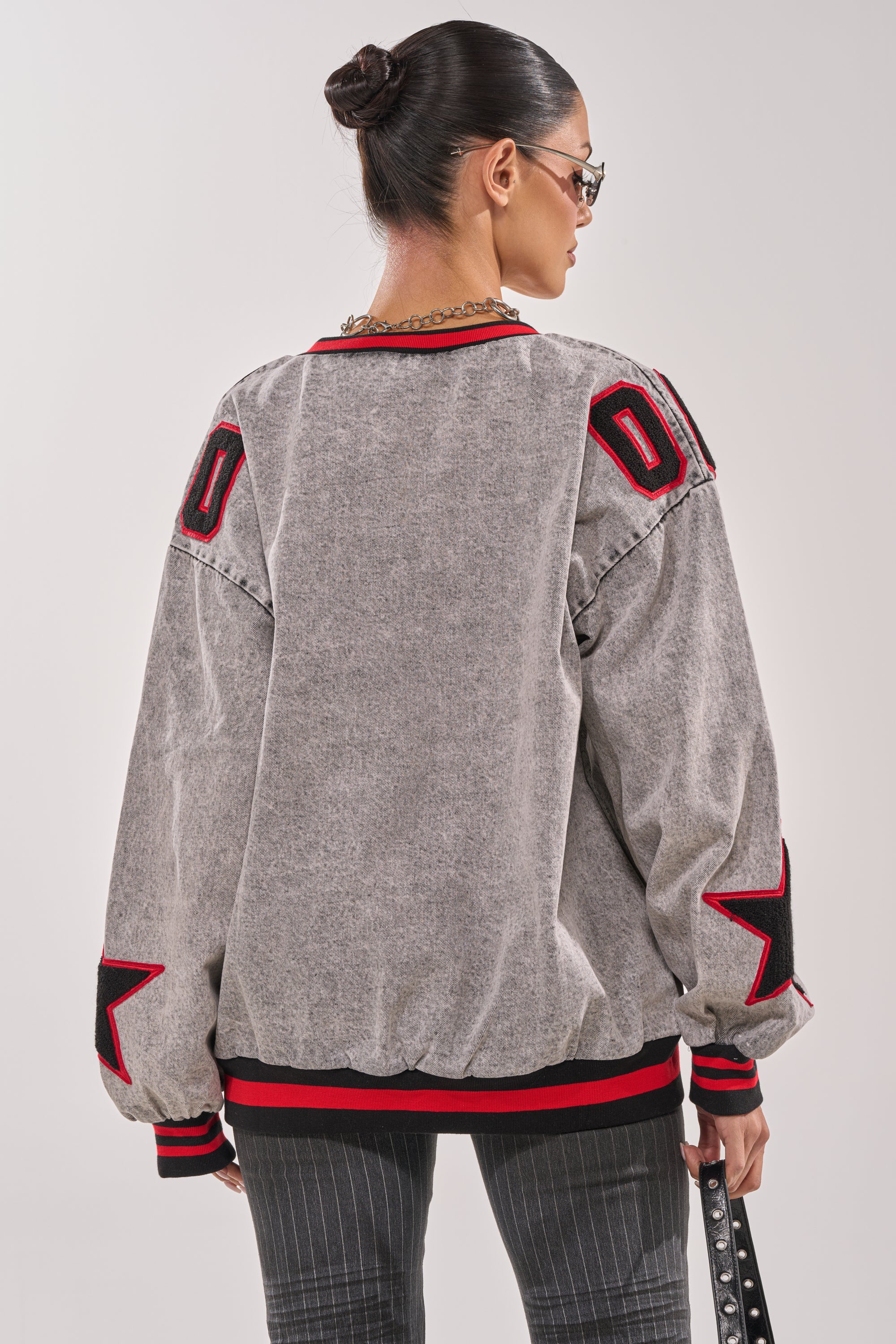 IN MY OWN WORLD DENIM SWEATSHIRT