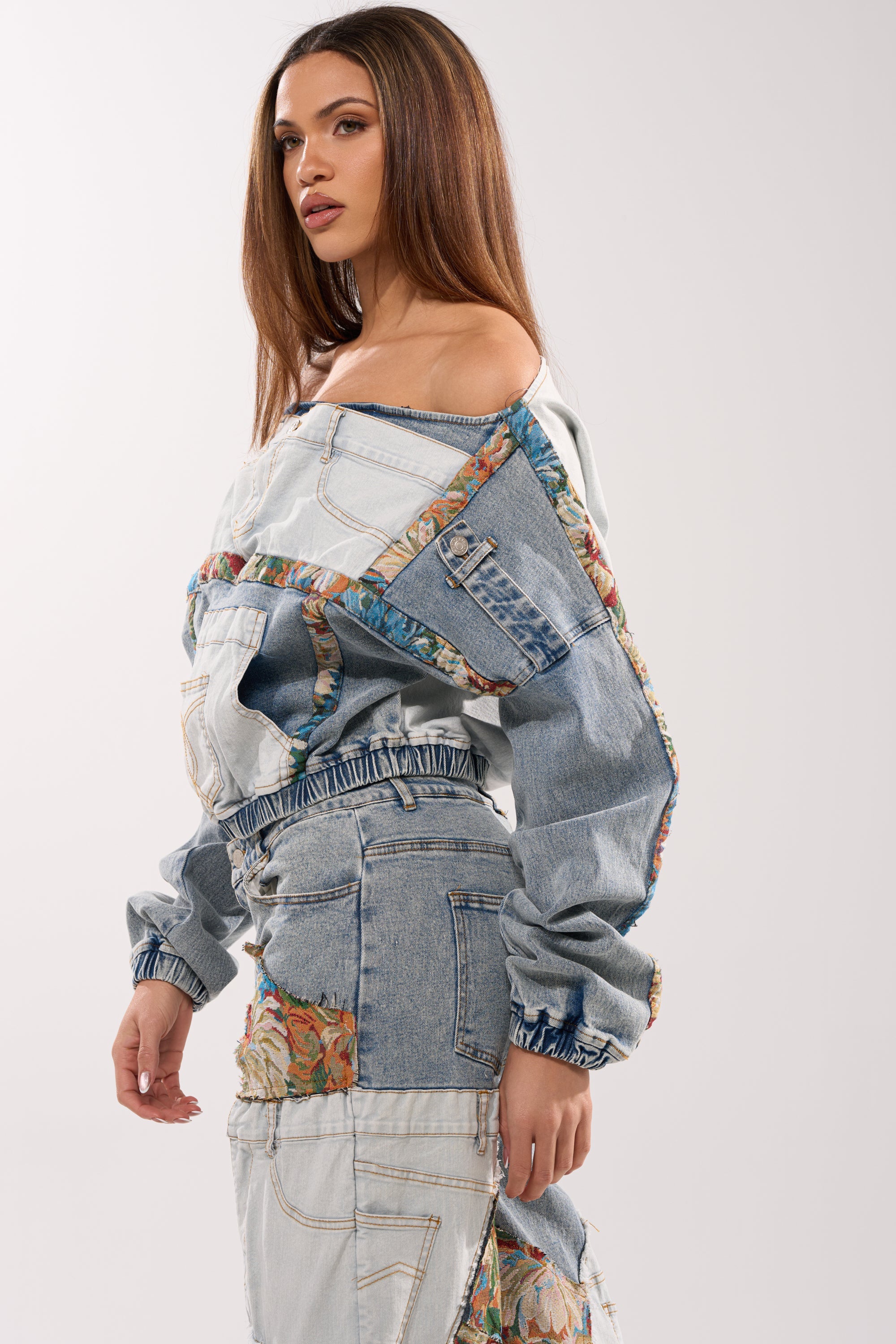 CHANGE IT UP DENIM SWEATSHIRT