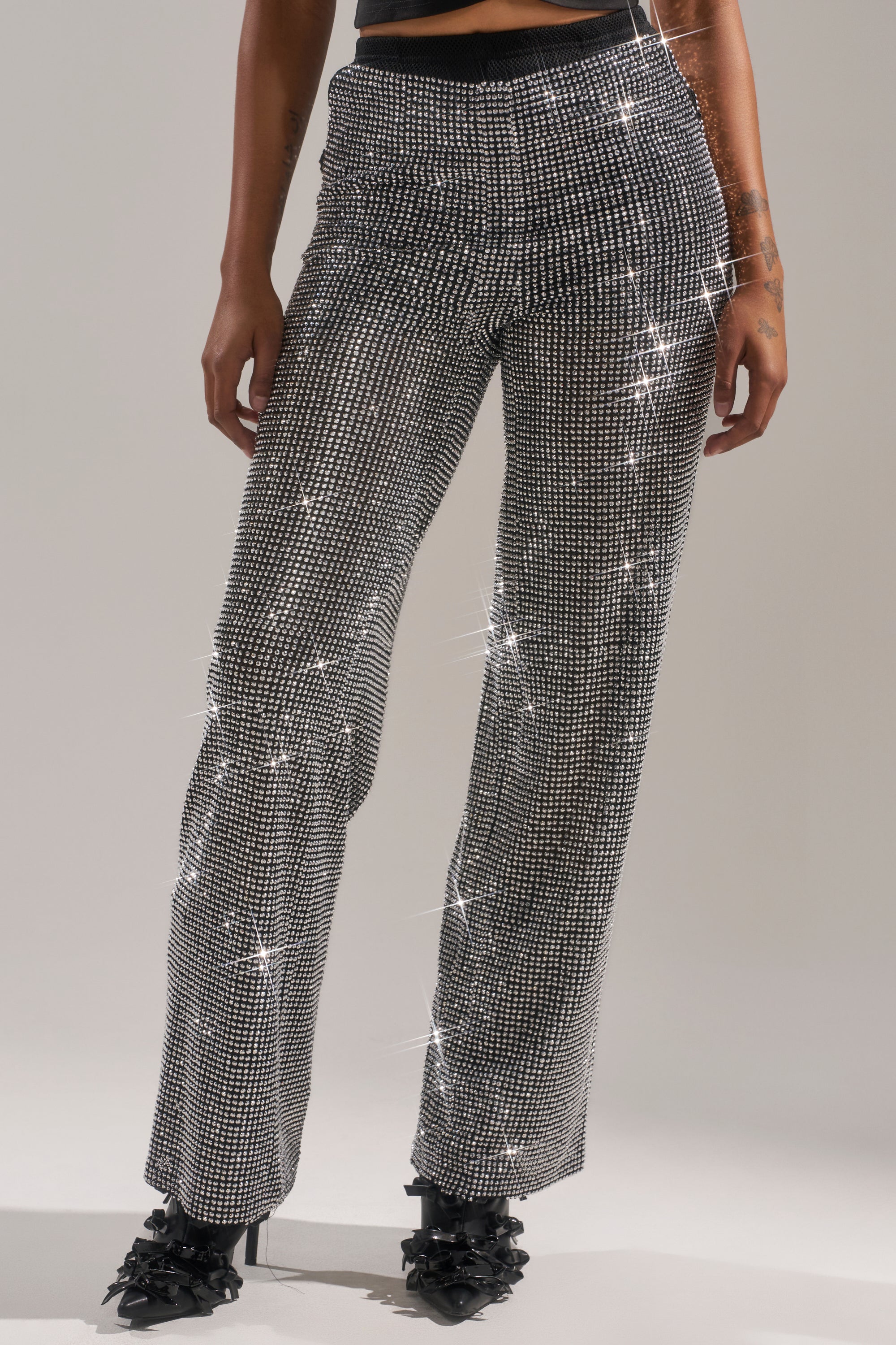 LET IT GO RHINESTONE WIDE LEG PANT