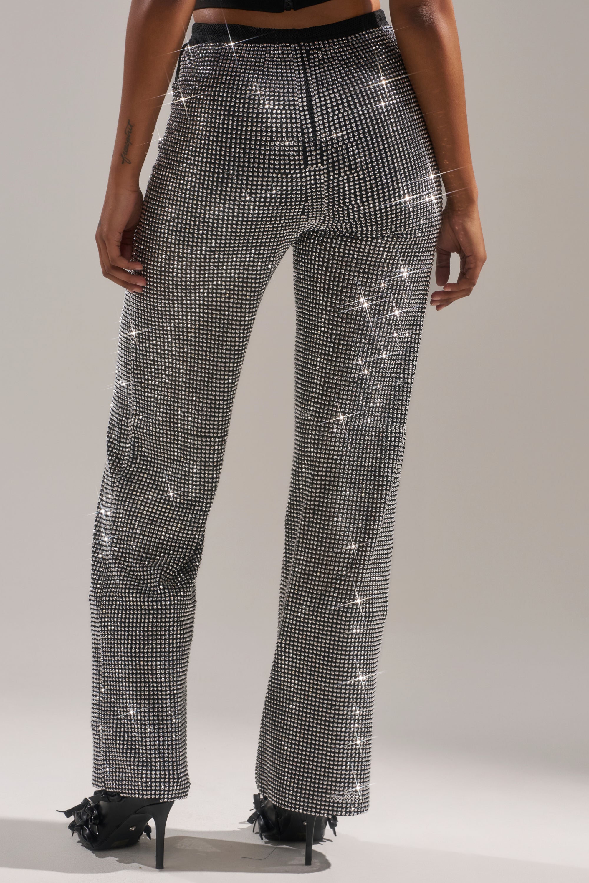 LET IT GO RHINESTONE WIDE LEG PANT